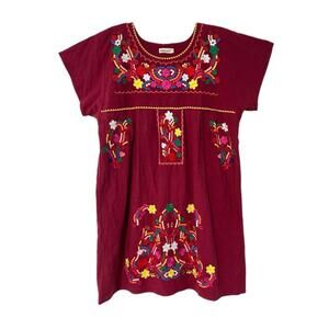 Mexican Oaxaca Art Dress Plus Size 3XL Floral Embroidered Cottagecore Artisan
